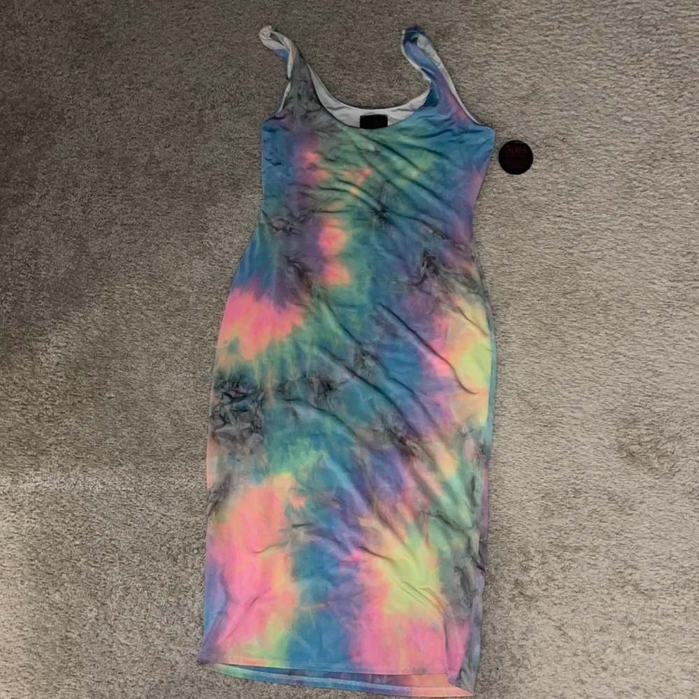 Neon Tie Dye Tank Dress